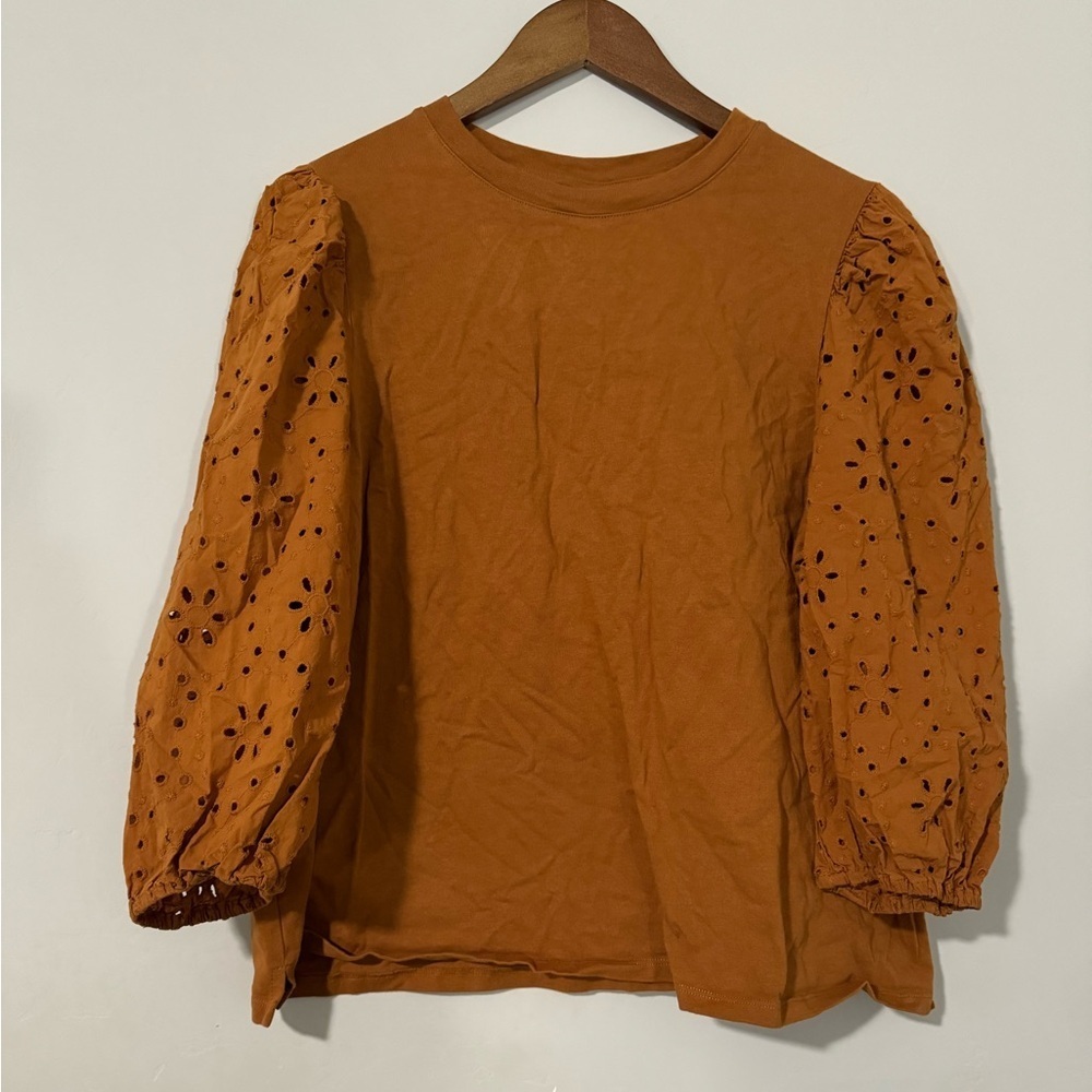A new day - Rust Eye-lit blouse